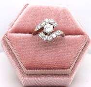 14kt White gold 0.50ctw round brilliant cut single cut diamond ring