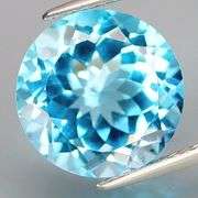 Superbly cut heavy flashing 8.45ct Swiss blue Topaz solitaire