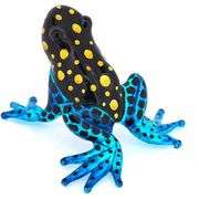 Hand-Blown Blue Glass Frog