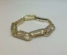 Impressive 14 Kt Gold Plated Paper Clip Bracelet