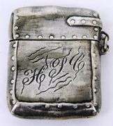 Antique Sterling U.S. Mail Stamp Case & 1 Cent Stamp