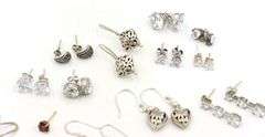 Group lot of Vintage 925 sterling silver earrings