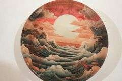 "The Great Wave off Kanagawa" Crystal Paperweight