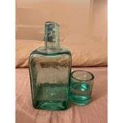 Hand-Blown Bedside Water Carafe and Drinking Glass