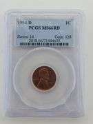 1954-D Lincoln Cent PCGS MS66 - Red