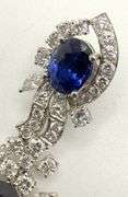 investment quality natural Sapphire and diamonds earrings, 2 inch tall and very large