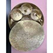 Pure Brass 7 Spice Containers and Spoon