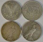 4 Different semi-key date Morgan & Peace Silver Dollars