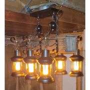 Farmhouse Industrial Rustic Wood Beam Chandelier