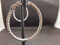 INSIDE OUT 14K WHITE GOLD HOOP EARRINGS