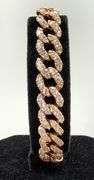 Very fine Cuban rose gold 14k with diamonds, size 7