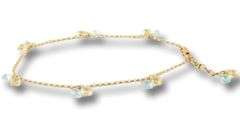 18kt Yellow gold Blue Topaz and Peridot Anklet