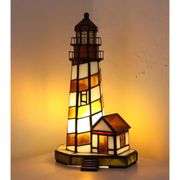 Stained Glass Lighthouse Accent Lamp
