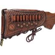 Leather Cheek Rest Buttstock Pouch with Ammo Holder