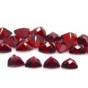 Deep burgundy 10.90ct trillion cut untreated Garnet set