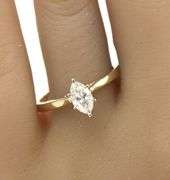 14kt Yellow gold 0.70ct single cut marquise solitaire diamond ring