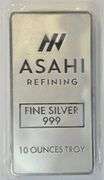 Nice Asahi Refining pure .999 fine Silver 10 Troy Oz bar in plastic