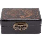 Black Dragon Wooden Jewelry Box with Lock