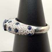 Sapphire and Diamond Ring in 18K White Gold