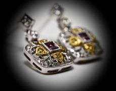 Feminine 18K Two-Tone Filigree Diamond Earrings