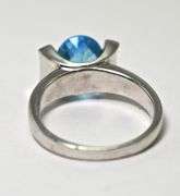 Modern 14K White Gold Blue Topaz Ring