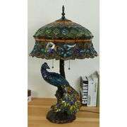 Handmade Peacock Stained Glass Lamp