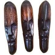 Authentic African Handcrafted Wooden Fang Masks