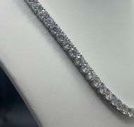 18 Kt White Gold Plated 45.5 Cttw Lab Simulated Diamond Tennis Necklace