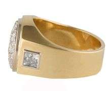 Gents 1.85ctw Round and Princess Cut Diamond Cluster Ring in 14K