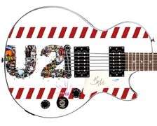U2 Bono Signed Custom Epiphone "Iconic Albums" Graphics Guitar ACOA
