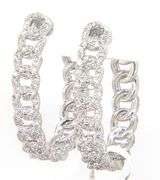 New 1.36ctw Diamond Curb Link Style Hoop Earrings in 14K