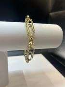Impressive 14 Kt Gold Plated Paper Clip Bracelet