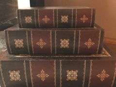 Vintage Style World Map Book Boxes Set of 3