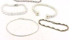Group lot of 5 vintage 925 sterling silver bracelets