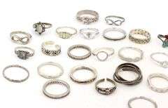 Vintage 925 sterling silver group lot of rings