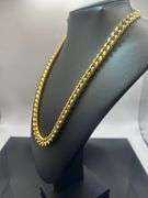 Huge 113.5 Gram 18 Kt Gold Plated Cuban Curb Link Necklace