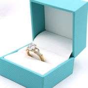 Dazzling Yellow Gold Cubic Zirconia Engagement Ring