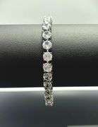 Beautiful 18 Kt White Gold Lab Simulated Diamond Tennis Bracelet
