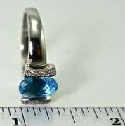 Modern 14K White Gold Blue Topaz Ring