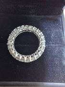 STUNNING 14K WHITE GOLD NATURAL DIAMOND WEDDING BAND