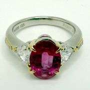 GIA certified large very fine Ruby and diamond ring in white and PT100 gold, size 6.5