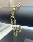 Trendy Cool 14 Kt Gold Plate Paper Clip Bracelet