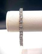 Beautiful 18 Kt White Gold Lab Simulated Diamond Tennis Bracelet