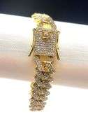 55 Ctw Impressive 40.1 Gram 14Kt Yellow Gold Plated Miami Cuban Link Bracelet