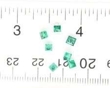 High grade 2.97ct set of princess cut Emeralds!