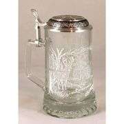 White-Tail Deer Beer Stein with Pewter Lid