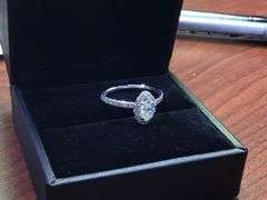 UNIQUE 14 K WHITE GOLD ENGAGEMENT RING