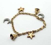 14K Gold Vintage Charm Bracelet