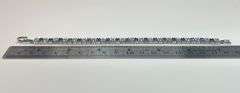 18 Kt White Gold Plated Huge 11 Ctw Lab Simulated Diamond and Blue Sapphire Tennis Bracelet