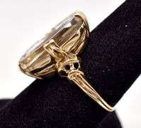 Amazing Smoky Quartz Cameo Ring in 14K Yellow Gold